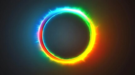 Colorful glowing ring, abstract background