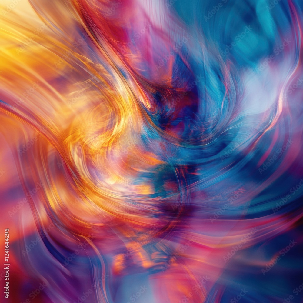Poster vibrant swirling colors create a dynamic abstract composition of energy and motion in a richly textu