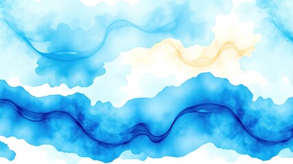 Ocean Hues: Abstract Watercolor Patterns in Azure and Cobalt