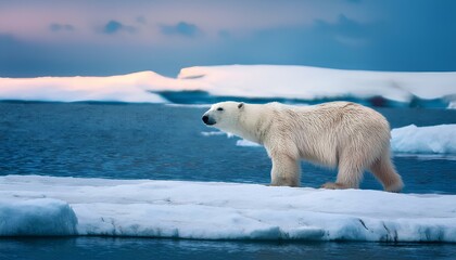 A polar bear in the Arctic