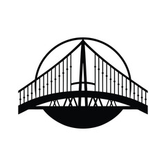 Bridge Vector Architecture, Black and White Bridge Vector, Modern Bridge Vector