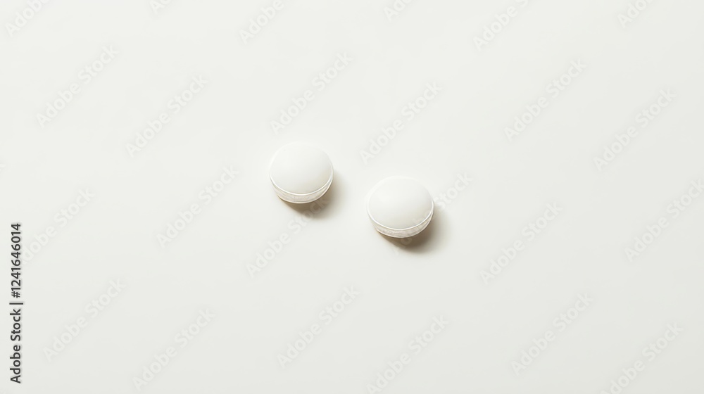 Poster decorative white crescent shapes arranged on a smooth surface in a minimalistic setting