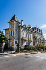 Architecture of the famous ancient Villa Cyrano (former Labat villa, 1900). BIARRITZ, FRANCE. 