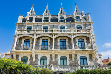 Fototapeta premium Architecture of the famous ancient Villa Cyrano (former Labat villa, 1900). BIARRITZ, FRANCE. 