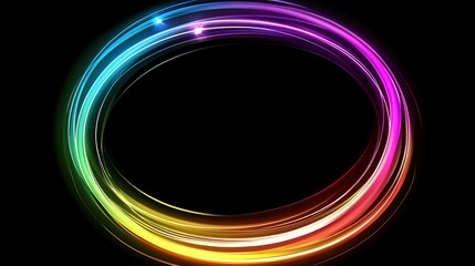 Colorful light circles, dark background, design element