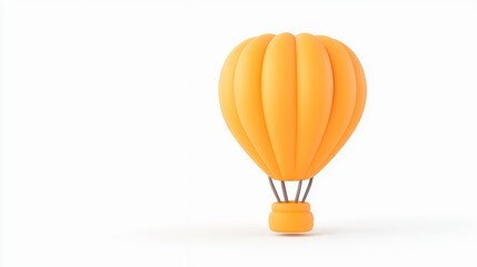 Orange Hot Air Balloon Illustration on White Background