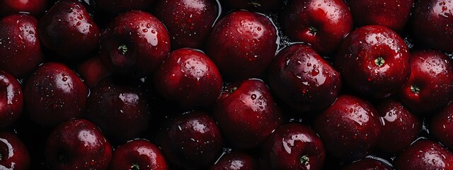  Close-up of dark red apples
