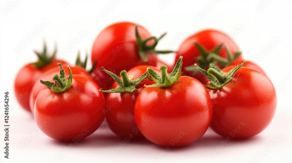 Poster a pile of tomatoes stacked on top of each other, fresh and ripe for consumption