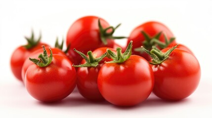 A pile of tomatoes stacked on top of each other, fresh and ripe for consumption
