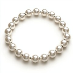 Obraz premium Elegant pearl necklace with a subtle shine, isolated on a bright white background