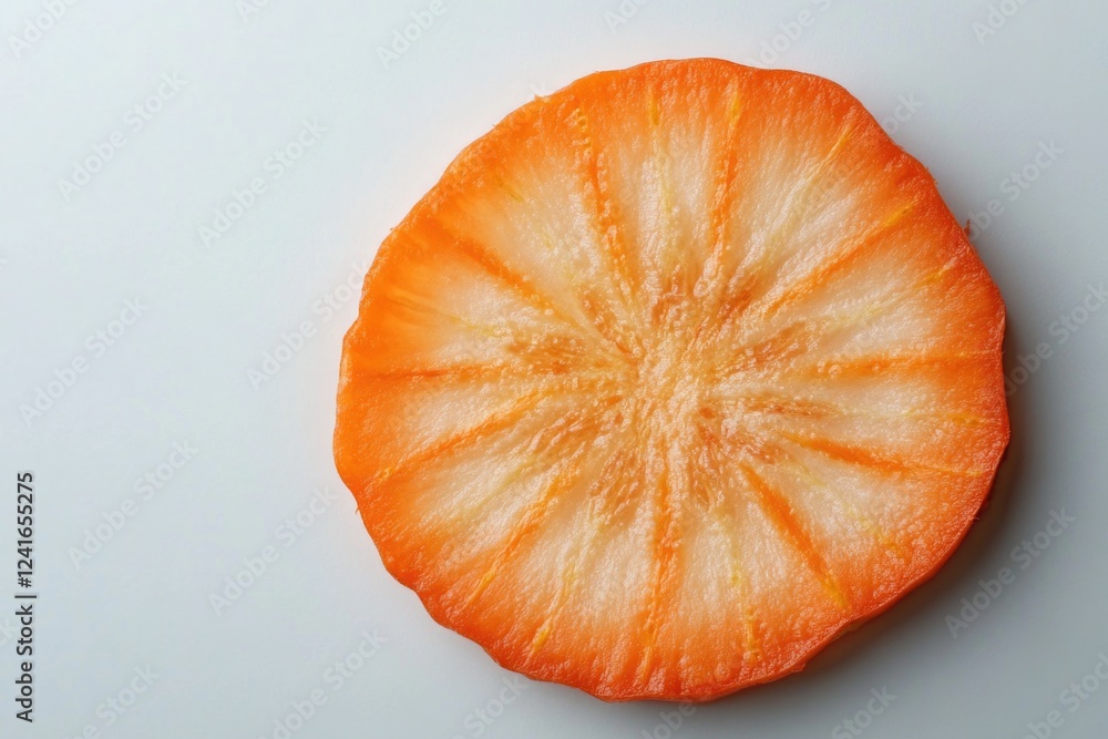 Poster a single slice of orange sits on a table, waiting to be enjoyed