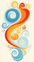 Fototapeta premium A simple, colorful swirl vector design with pastel colors 