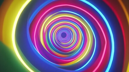 Obraz premium Colorful neon spiral tunnel