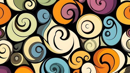 Fototapeta premium A simple, colorful swirl vector design with pastel colors 