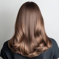 Naklejka premium model in a cool-toned, smoky brown hair