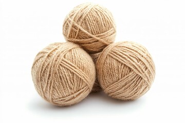 Knitting wool clew, isolated on white background.