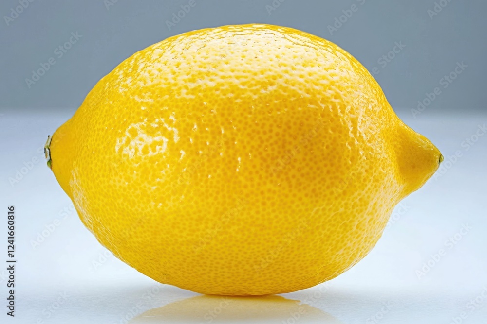 Poster a close-up shot of a lemon sitting on a table, ready for use or decoration