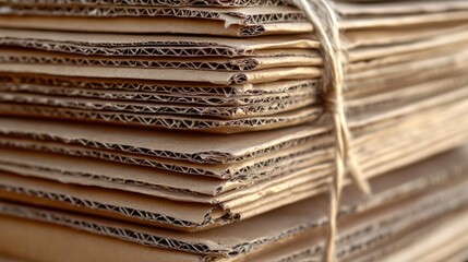 A pile of brown paper sheets on a table, suitable for office or school use