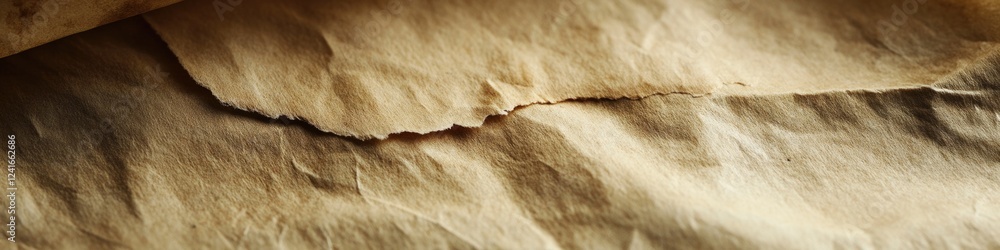 Poster a close-up shot of a piece of paper on a table, with details such as texture and folds visible