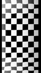 Fototapeta premium Checkered flag waving, race finish, victory, background blur, motorsport graphic