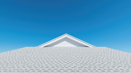 Gable roof against a clear blue sky