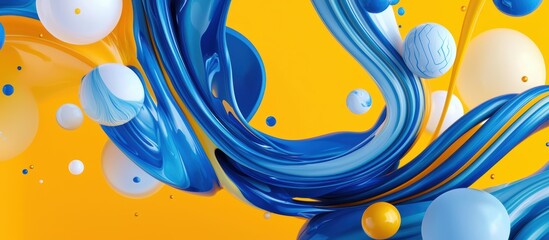 Ultra-modern mockup background with space for text f, decorated with dynamic swirling patterns, and a cheerful energetic atmosphere