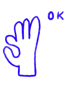 Ok thumbs up happy doodle doodling