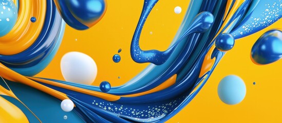 Obraz premium Ultra-modern mockup background with space for text f, decorated with dynamic swirling patterns, and a cheerful energetic atmosphere