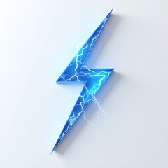 Blue lightning bolt icon on white background