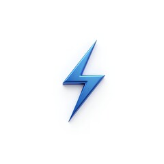 Blue lightning bolt icon on white background