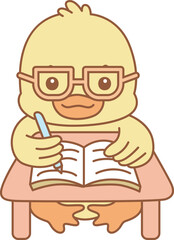 Cute Duck vector icon. Funny baby Duck animal series stock illustration. life of fluffy Duck designs.