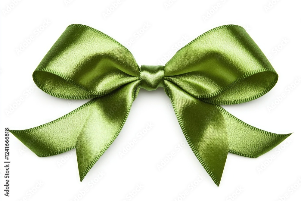 Aufkleber a simple and elegant green bow sitting on a clean white background, ideal for various uses such as g