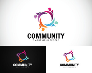 community logo design concept charity team connection education creative