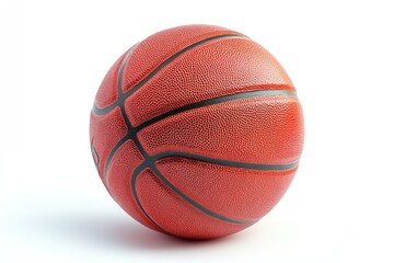 Fototapeta premium A detailed view of a basketball on a white background, suitable for sports-themed projects or illustrations