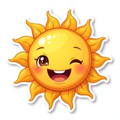 happy sun cartoon character