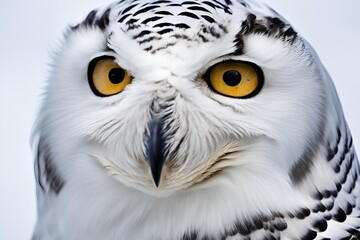 Fototapeta premium Snowy Owl Face Close Up