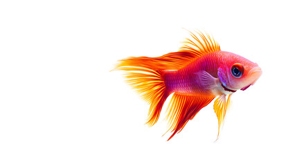 Fototapeta premium A fish with orange and white fins swimming in a tank