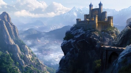 Majestic Mountaintop Castle: A Fairytale Realm