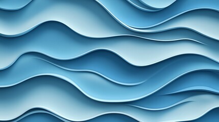 Fototapeta premium Abstract Blue Wave Pattern: A Mesmerizing Display of Fluid Curves and Gradients in a Seamless, Flowing Design