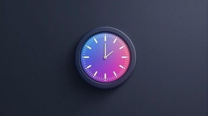 Modern Clock with Gradient Design for Digital Projects and Branding