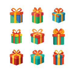 gift boxes vector illustration on white background