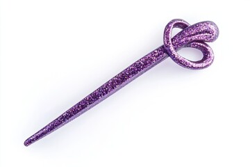 Purple hairpin isolated on white background