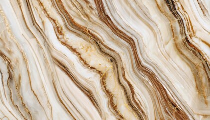 luxurious polished onyx marble texture with flowing caramel and ivory veins, ideal for interior design, countertops, and decor
