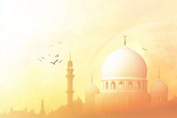 Majestic Mosque at Dawn, A Spiritual Sanctuary