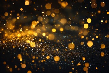 A dark background filled with bright yellow lights, great for use in presentations or as a mood setter