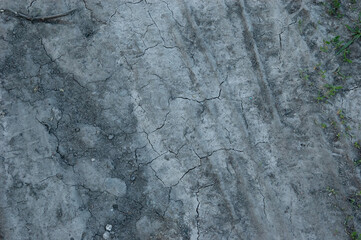 dried, cracked ground, top view