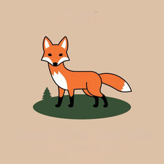 Fototapeta premium red fox vector illustration