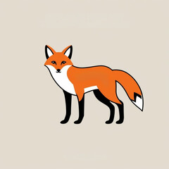 Obraz premium red fox cartoon