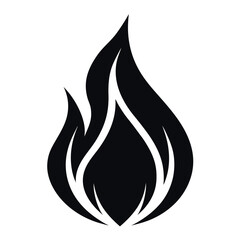 Simple Black and White Fire Icon