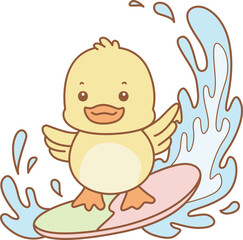 Cute Duck vector icon. Funny baby Duck animal series stock illustration. life of fluffy Duck designs.